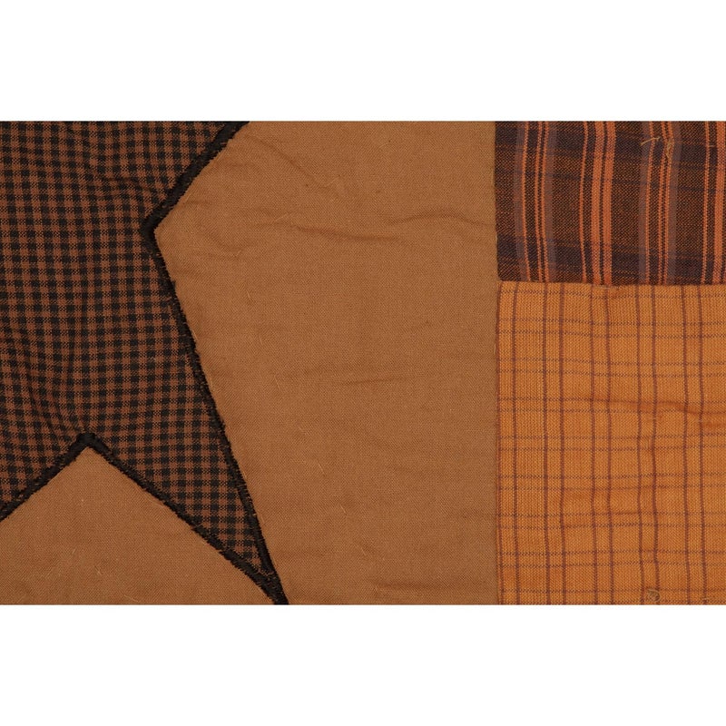 VHC Brands Stratton Primitive 60"x50" Throw Tan Rod Pocket Appliqued Cotton Star Pre-Washed Rectangle Decor - Image 5